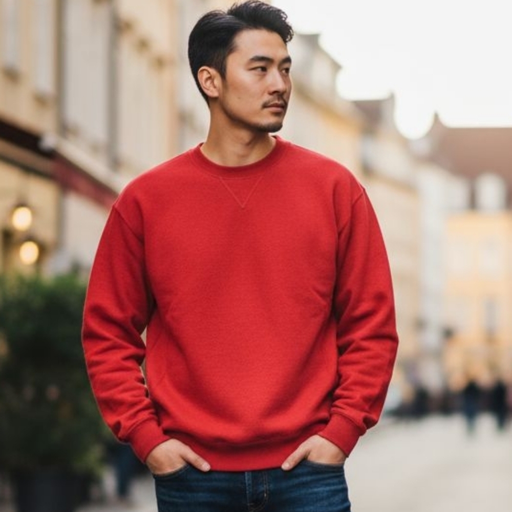 Original Favorites Unisex Heavyweight Organic Brushed Cotton Crewneck Sweatshirt - Picture 2 of 6